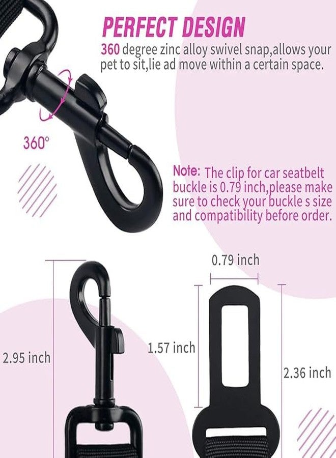 PETANGEL Dog Car Seat Belt, Retractable Dog Car Harness Adjustable Dog Seat Belt for Vehicle Nylon Pet Safety Seat Belts Heavy Duty & Elastic (Purple) - Image 3